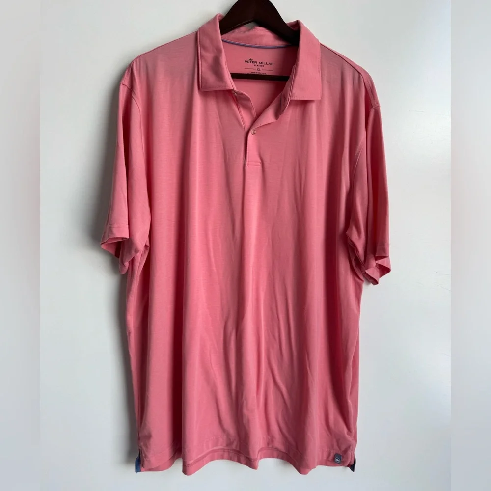Peter Millar‎ Seaside Performance Golf Polo Pink men XL preppy country club
